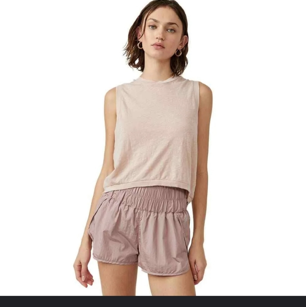 Free People Movement "The Way Home Shorts" Light Pink Size XL